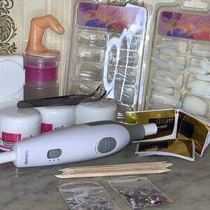 Faux Nail Set - Beurer Grinder Polymer Powder Model Nail Soak Wells Training Lot